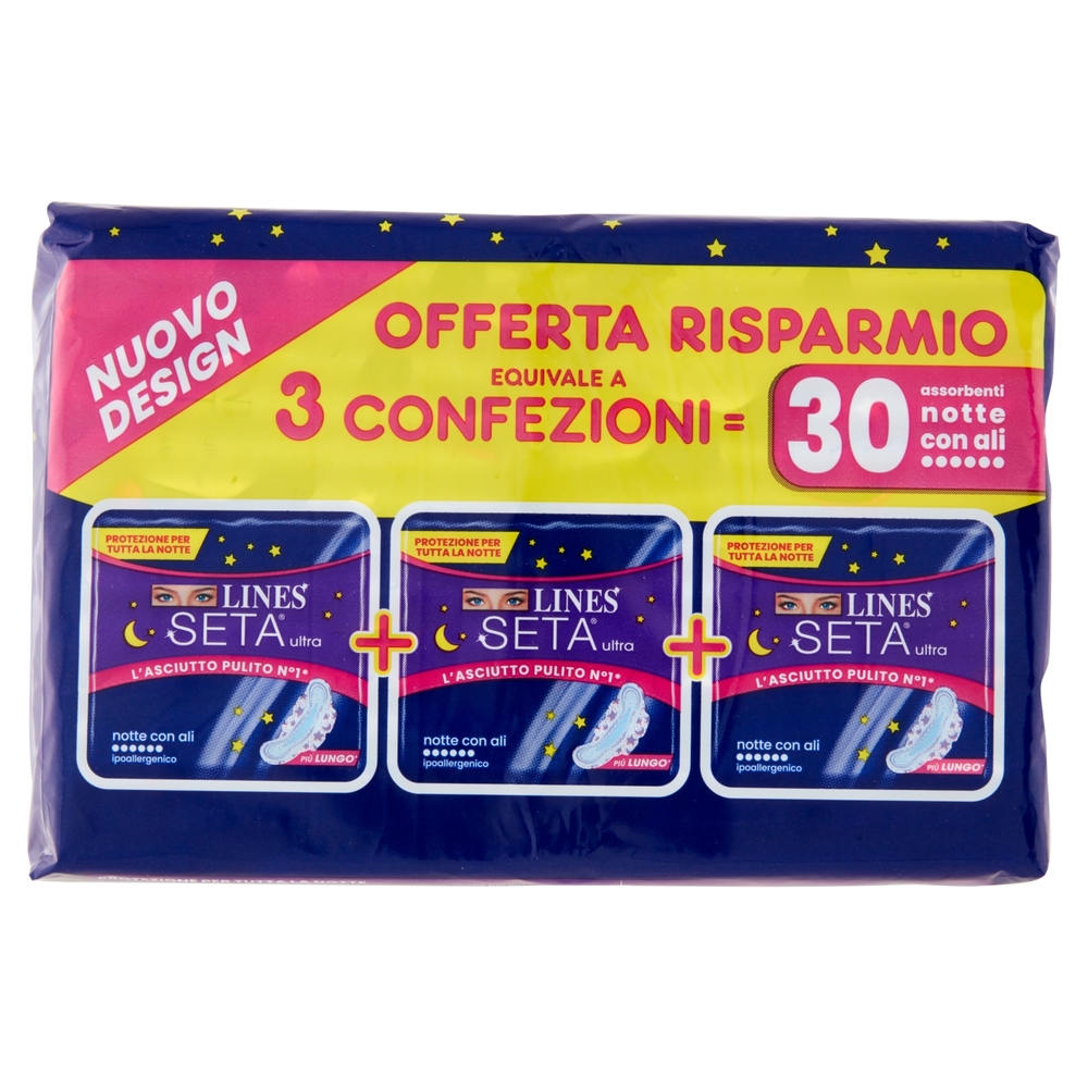 Lines Seta Ultra Trio Cp Notte 30 pezzi